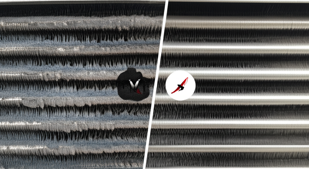 AC coil deep cleaning before and after