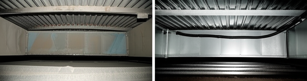 Commercial duct cleaning before and after
